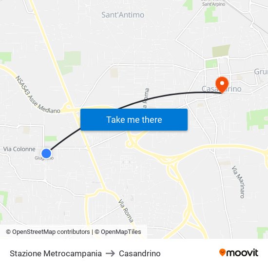 Stazione Metrocampania to Casandrino map