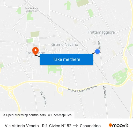 Via Vittorio Veneto - No. 52 to Casandrino map