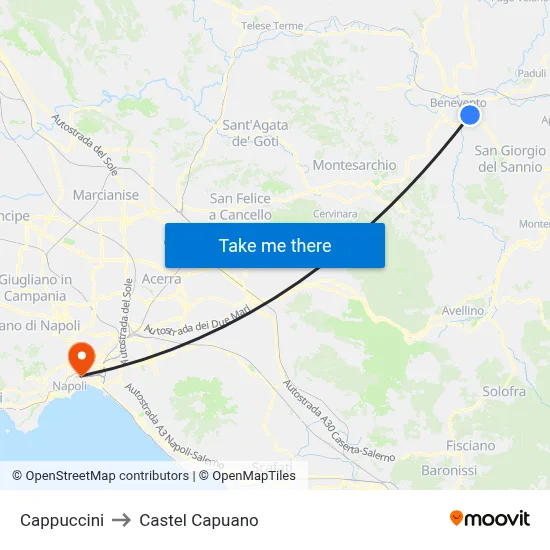 Cappuccini to Castel Capuano map