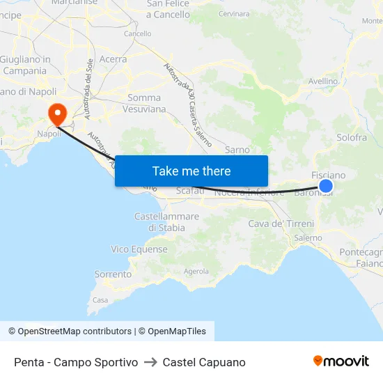Penta - Sports Field to Castel Capuano map
