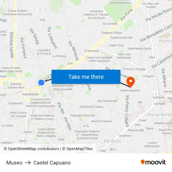 Museum to Castel Capuano map