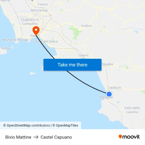 Bivio Mattine to Castel Capuano map