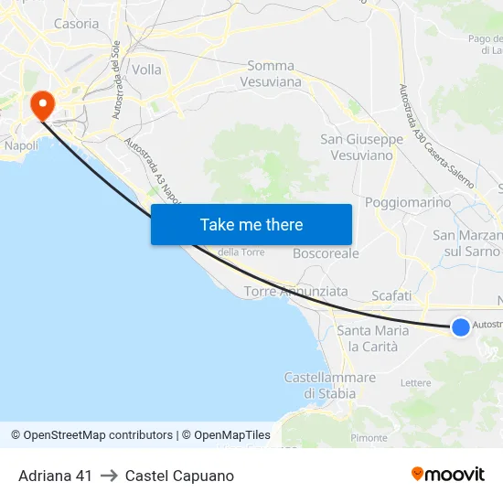 Adriana 41 to Castel Capuano map