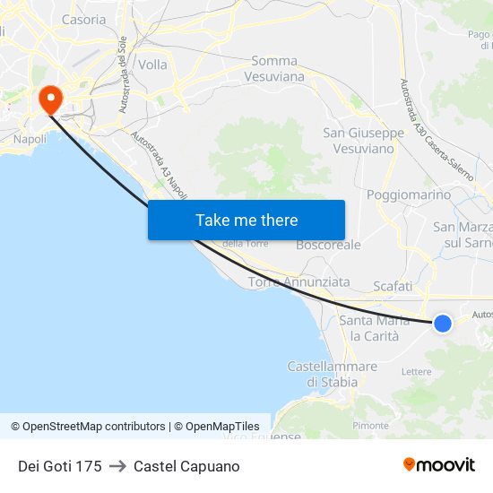 Dei Goti 175 to Castel Capuano map