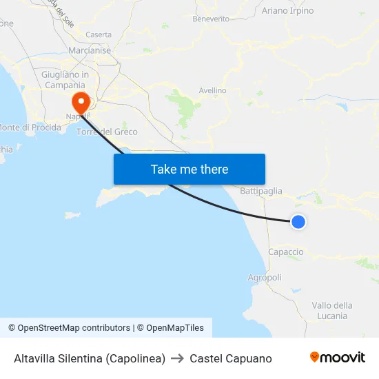 Altavilla Silentina (Terminal) to Castel Capuano map