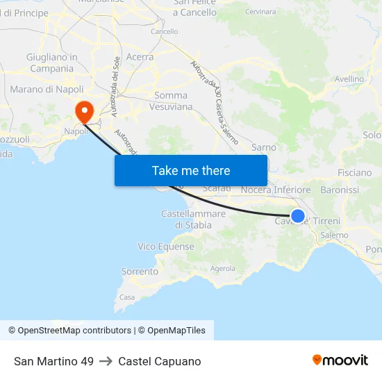San Martino 49 to Castel Capuano map