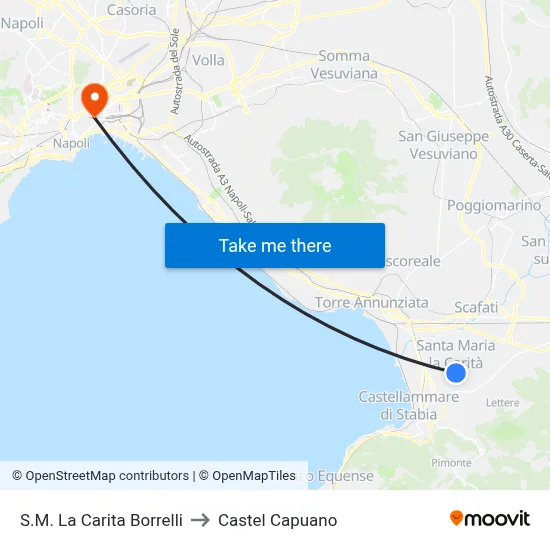 Santa Maria La Carita Borrelli to Castel Capuano map