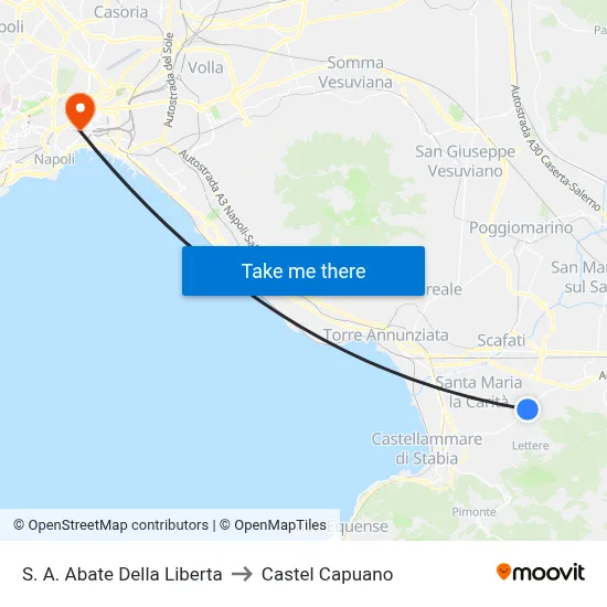 Sant'Antonio Abate Della Liberta to Castel Capuano map