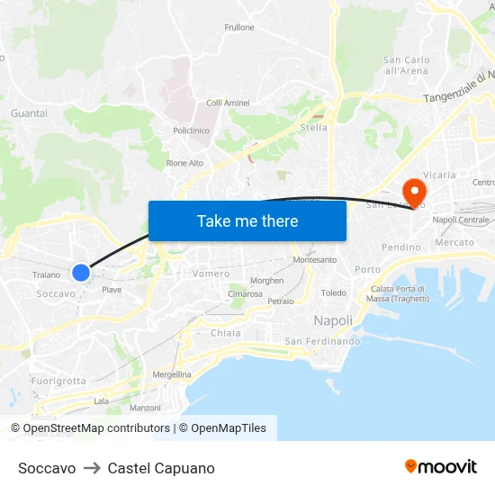 Soccavo to Castel Capuano map