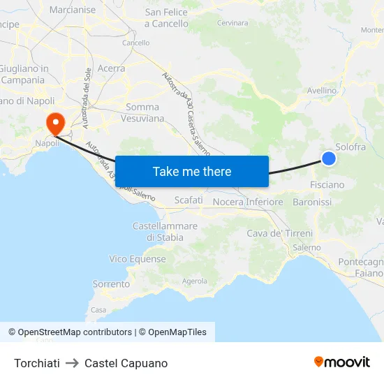 Torchiati to Castel Capuano map