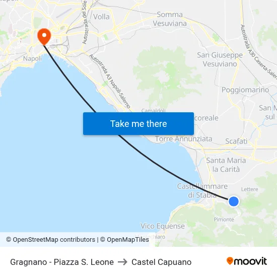 Gragnano - Saint Leone Square to Castel Capuano map