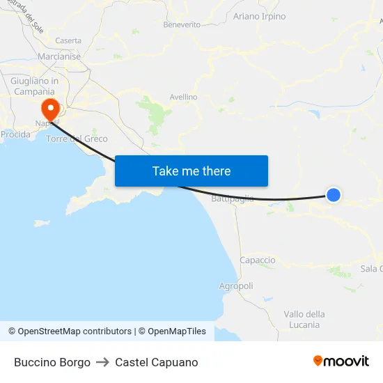 Buccino Borgo to Castel Capuano map