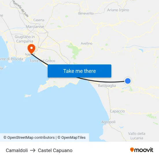 Camaldoli to Castel Capuano map