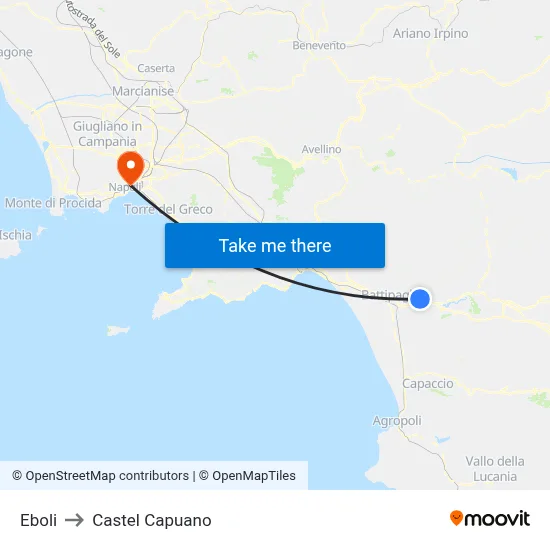 Eboli to Castel Capuano map