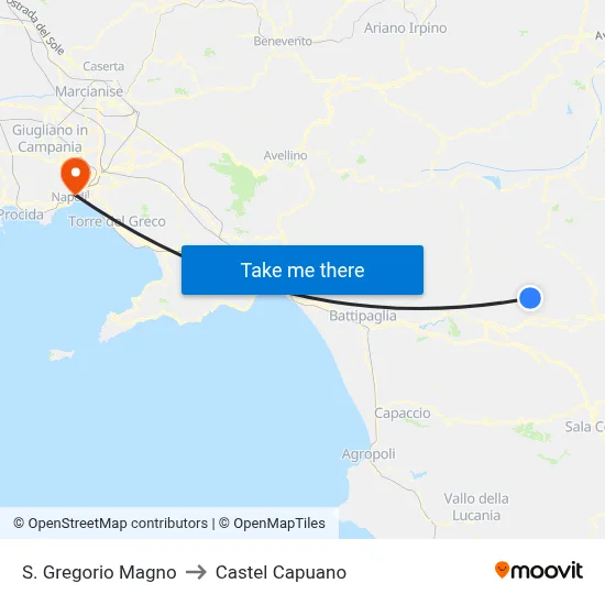 St. Gregory the Great to Castel Capuano map