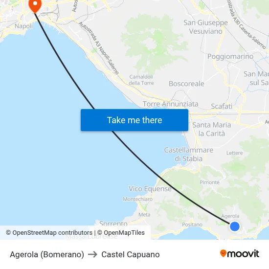 Agerola (Bomerano) to Castel Capuano map