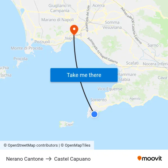 Nerano Cantone to Castel Capuano map