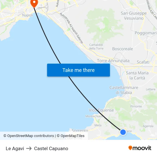 Le Agavi to Castel Capuano map