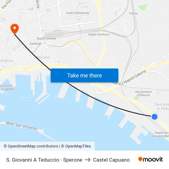 San Giovanni a Teduccio - Sperone to Castel Capuano map