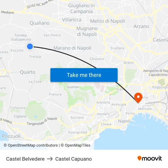 Belvedere Castle to Castel Capuano map