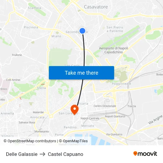 Galaxy Street to Castel Capuano map