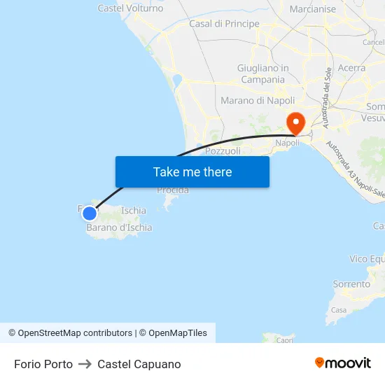 Forio Porto to Castel Capuano map