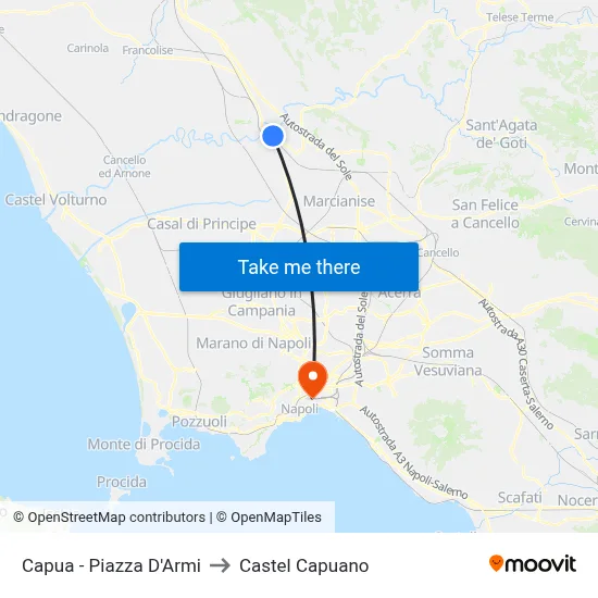 Capua - Piazza D'Armi to Castel Capuano map