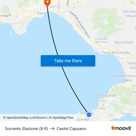 Sorrento Station (8-9) to Castel Capuano map