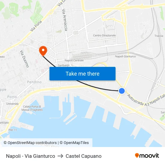 Naples - Gianturco Street to Castel Capuano map