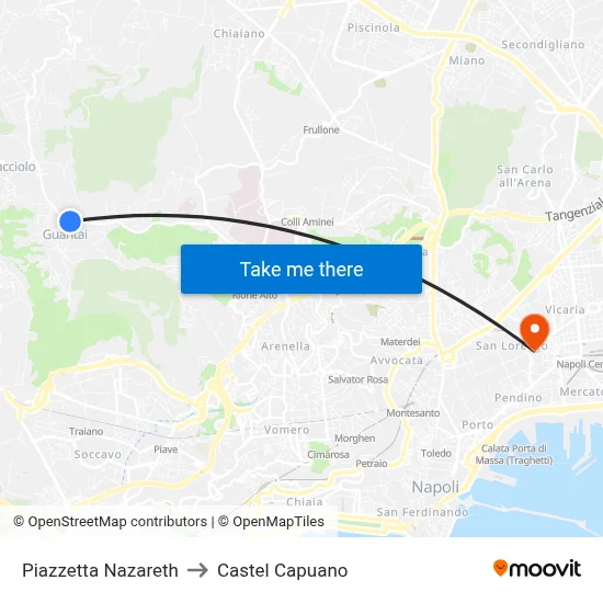 Nazareth Small Square to Castel Capuano map