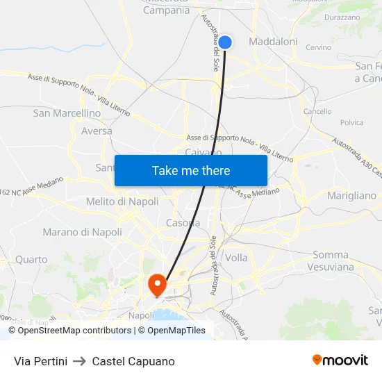 Pertini Street to Castel Capuano map
