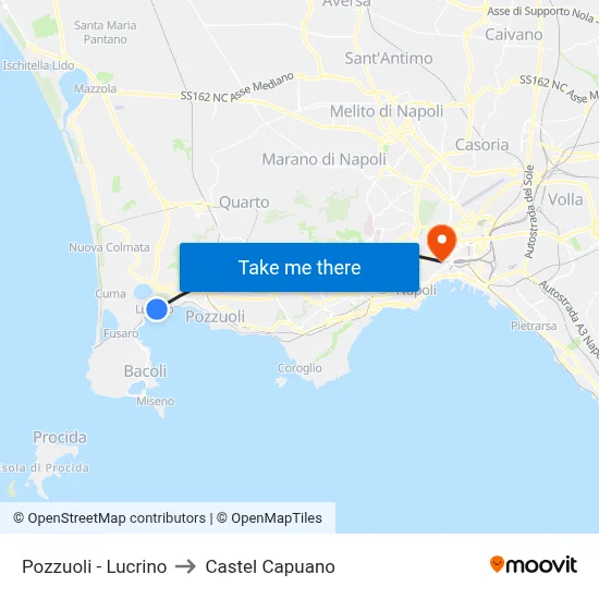 Pozzuoli - Lucrino to Castel Capuano map