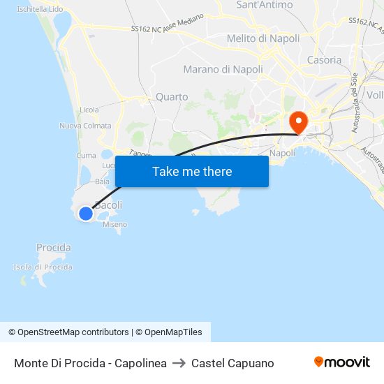 Monte Di Procida - Capolinea to Castel Capuano map