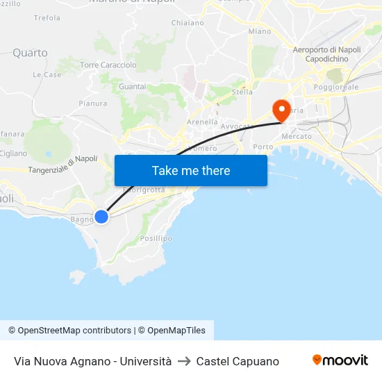 New Agnano Street - University to Castel Capuano map