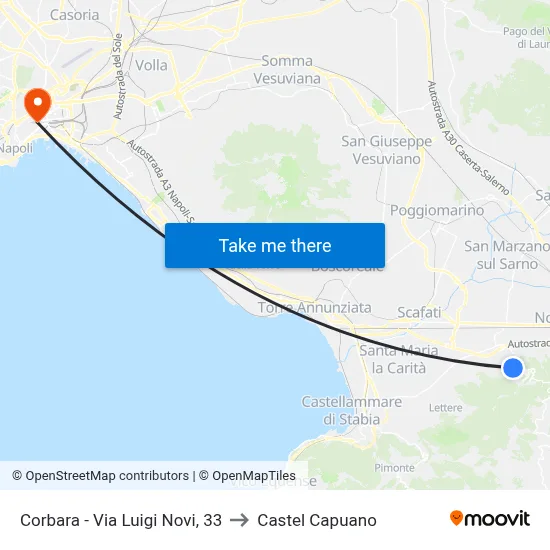 Corbara - Luigi Novi Street, 33 to Castel Capuano map