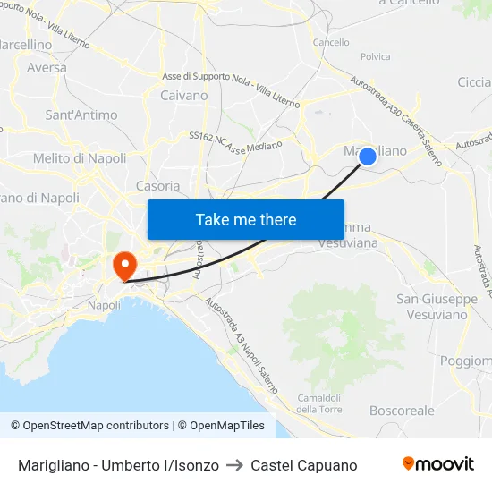 Marigliano - Umberto I/Isonzo to Castel Capuano map