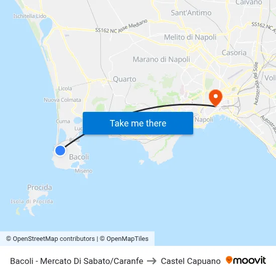 Bacoli - Saturday Market/Caranfe to Castel Capuano map