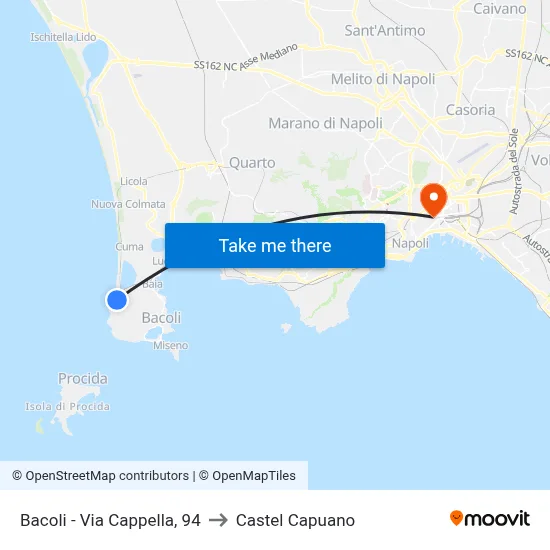 Bacoli - Chapel Street, 94 to Castel Capuano map
