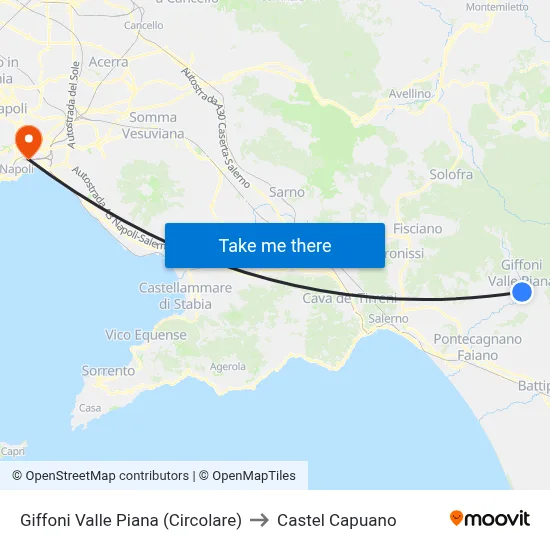 Giffoni Valle Piana (Circolare) to Castel Capuano map