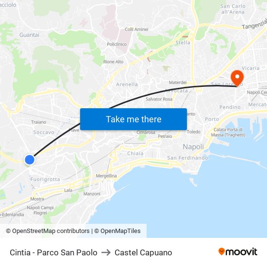 Cintia - Parco San Paolo to Castel Capuano map