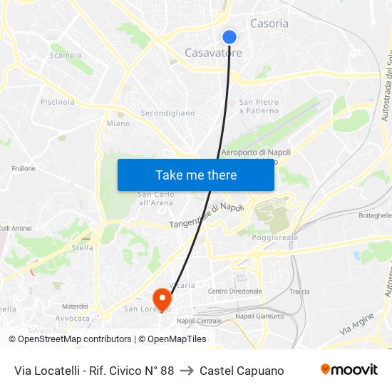 Via Locatelli - Rif. Civico N° 88 to Castel Capuano map