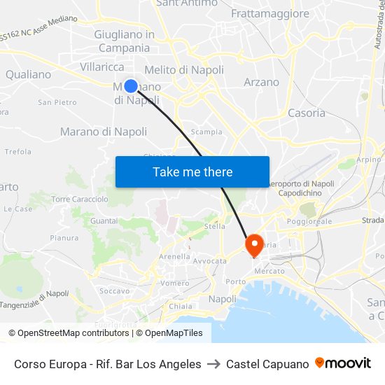 Corso Europa - Rif. Bar Los Angeles to Castel Capuano map