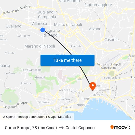 Corso Europa, 78 (Ina Casa) to Castel Capuano map