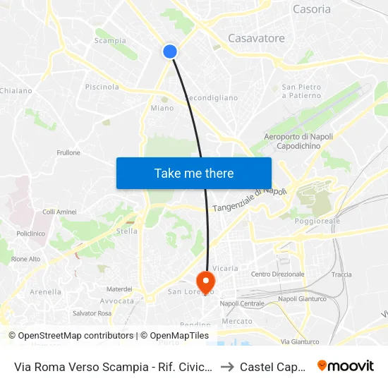 Via Roma Verso Scampia - Rif. Civico N° 56c to Castel Capuano map