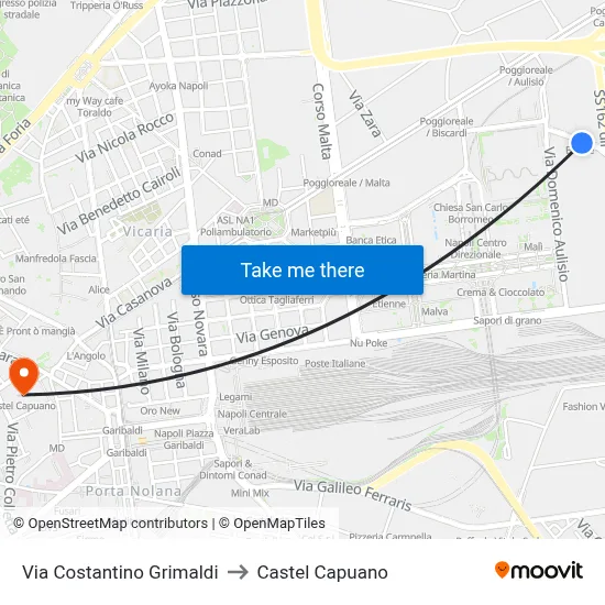 Costantino Grimaldi Street to Castel Capuano map