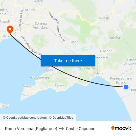 Verdiana Park (Pagliarone) to Castel Capuano map