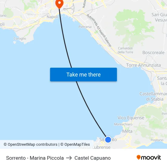 Sorrento - Marina Piccola to Castel Capuano map