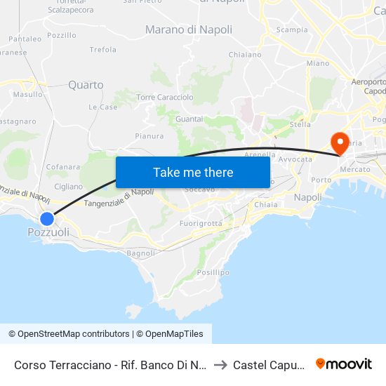 Corso Terracciano - Rif. Banco Di Napoli to Castel Capuano map