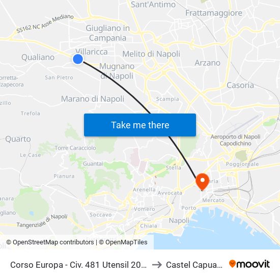 Corso Europa - Civ. 481 Utensil 2000 to Castel Capuano map