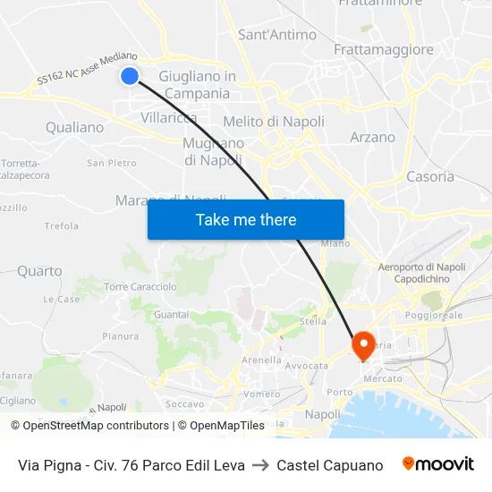Via Pigna - No. 76 Edil Leva Park to Castel Capuano map
